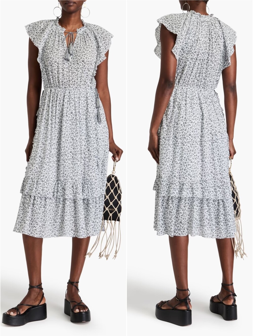 Ulla Johnson Floral Anja Dress Porcelain 8 NWT New UJON0187